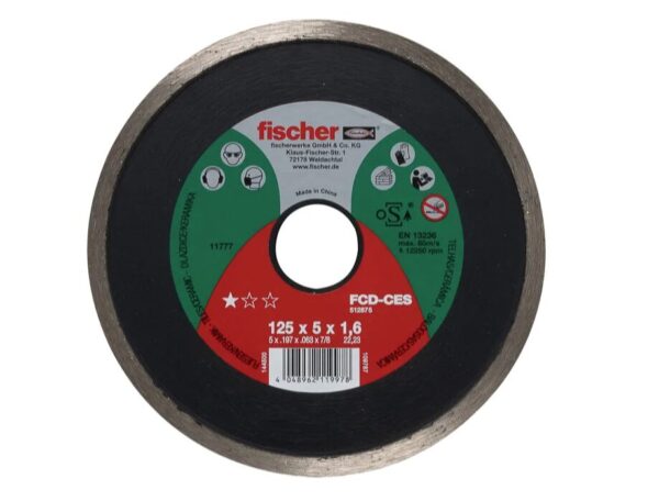 Fischer celoobvodový diamantový rezný kotúč FCD-CES 180 x 1,6 x 22,23 DIA