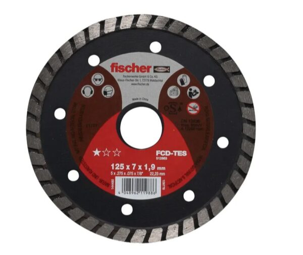 Fischer celoobvodový diamantový rezný kotúč FCD-TES 180 x 2,2 x 22,23 DIA turbo na betón